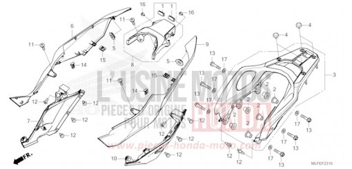 CARENAGE LATERAL/PORTE-BAGAGE ARRIERE NT1100AT de 2026